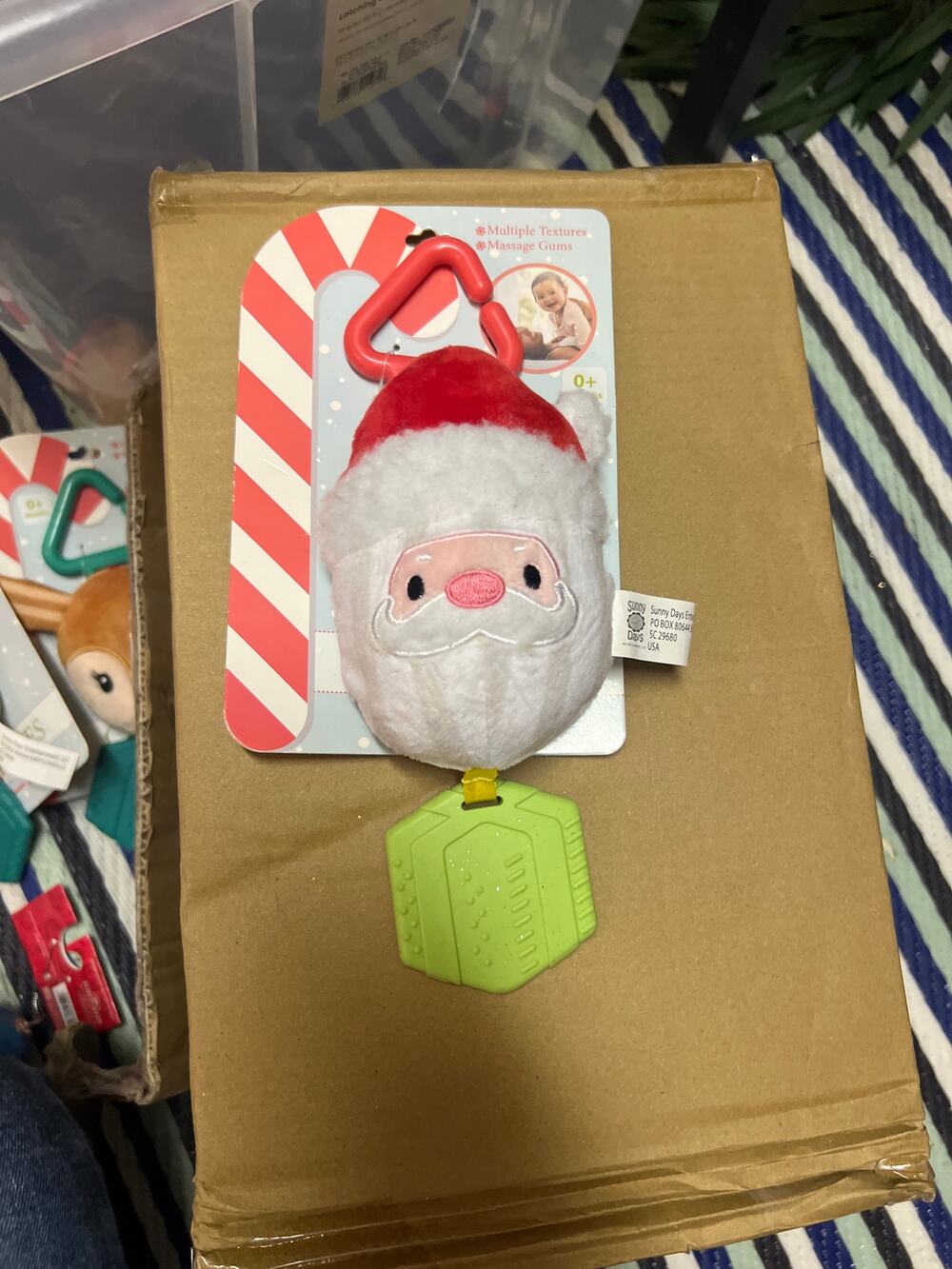 Sunny Days Christmas Crinkle Book Santa Teether Baby Toy